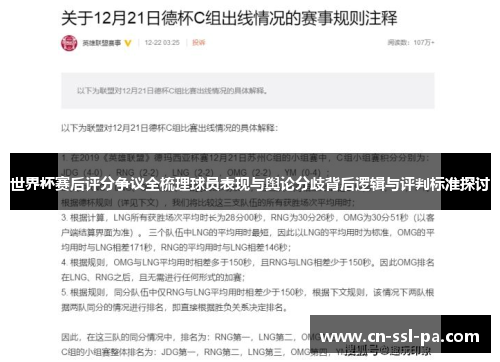 世界杯赛后评分争议全梳理球员表现与舆论分歧背后逻辑与评判标准探讨