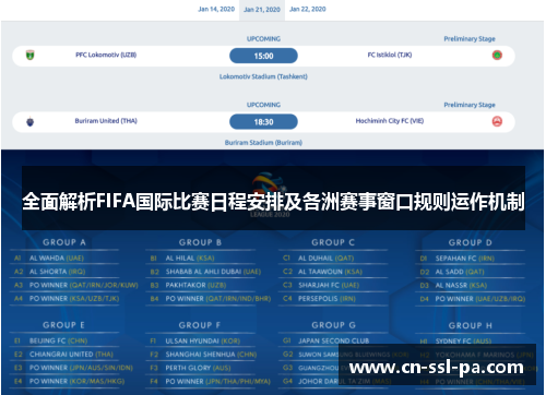 全面解析FIFA国际比赛日程安排及各洲赛事窗口规则运作机制