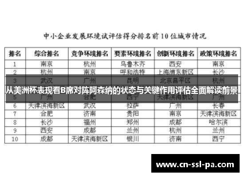 从美洲杯表现看B席对阵阿森纳的状态与关键作用评估全面解读前景